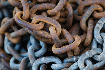 rusty weathered chain links