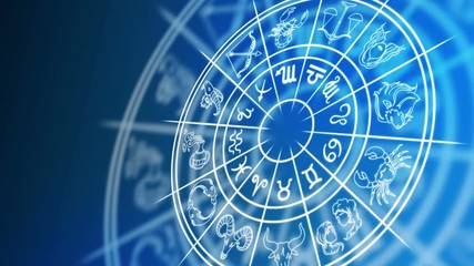 zodiac wheel with zodiac signs background, future wheel - Powered by Adobe