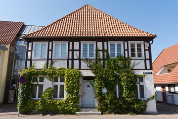 Fototapeta na wymiar Historic Timbered Building at Klütz, Mecklenburg Western Pomerania, Germany, Europe
