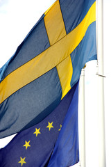 Svenska och EU flaggan