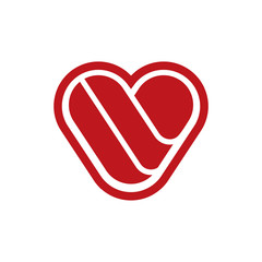 Red heart on white background. Vector flat illustration. Love. My love, Valentine's day. Love in my life. I love you. You are my love