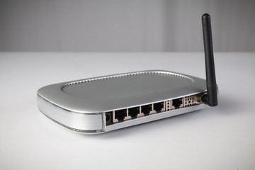 router wifi ethernet connection network port wireless closeup