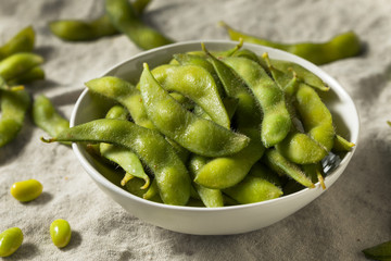 Cooked Green Organic Edamame Beans