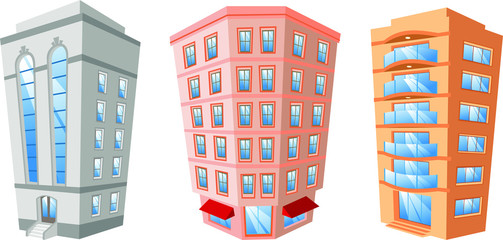 residential buildings set