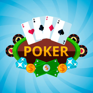 Seitekers of casino, chips, cards, coins.