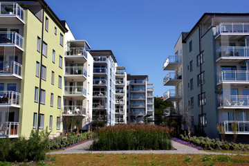 Nybyggda bostäder i Larsberg på Lidingö.