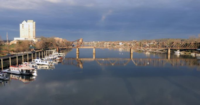 View of the Savannah River at Augusta, Georgia 4K
