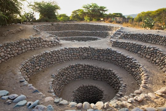 The Cantalloc Aqueducts near Nazca in Ica region in Peru