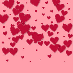 Red heart love confettis. Valentine's day gradient