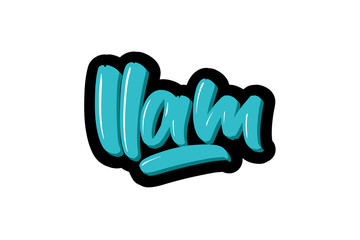 LLam City logo text. Vector illustration of hand drawn lettering on white background