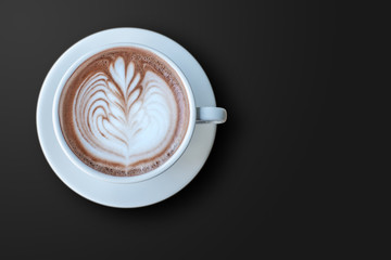 Hot Cappuccino coffee with Beautiful latte art 