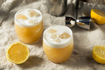 Alcoholic Tequila Lemon Sour Cocktail