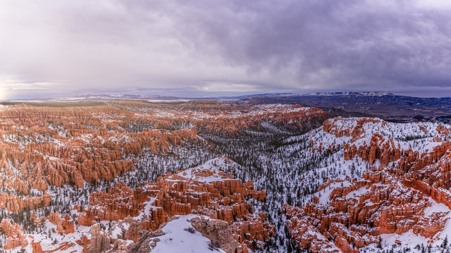 Cloudy sunset in Bryce Canyon National Park