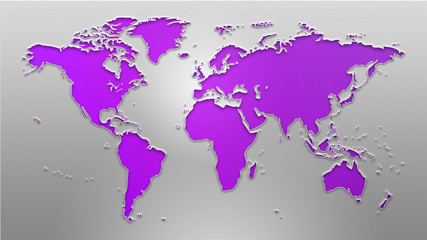 Fototapeta na wymiar Earth-map_Milk_Papercut_Purple