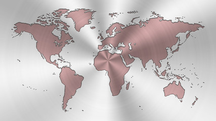 Earth-map_Silver_Metall_RoseGold