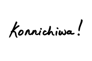 Fototapeta na wymiar Konnichiwa - the Japanese word for Hello