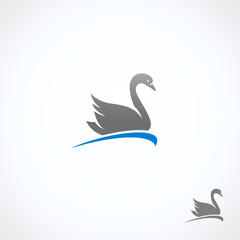 Swan set. Collection label and icons. Vector