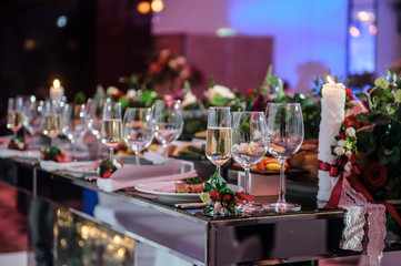 Wedding reception banquet party table