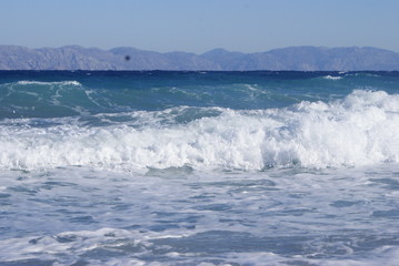 waves crashing on beach