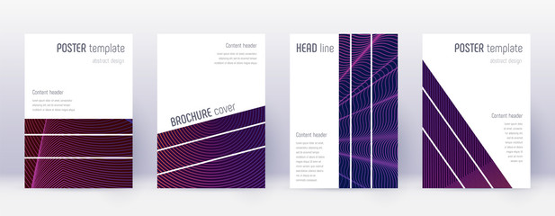 Obraz na płótnie Canvas Geometric brochure design template set. Violet abs