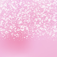 White heart love confettis. Valentine's day gradie