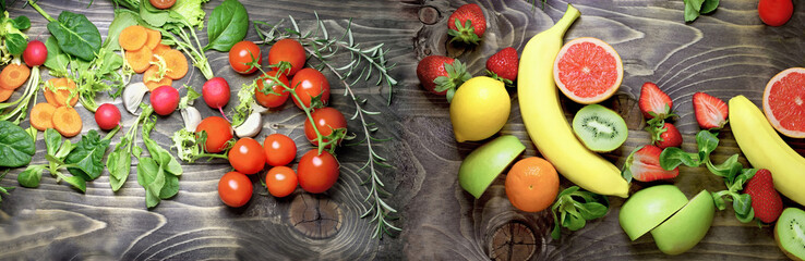 Healthy food, healthy eating  based on fruits and vegetables