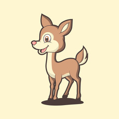 Mouse deer cartoon logo design