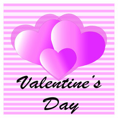  Postcard Valentine's Day. Pink cute postcard. The 14th of February.