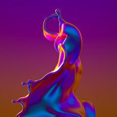 Obraz premium Splash fluid. 3d illustration, 3d rendering.