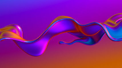 Splash fluid. 3d illustration, 3d rendering.