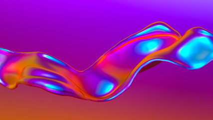 Splash fluid. 3d illustration, 3d rendering.