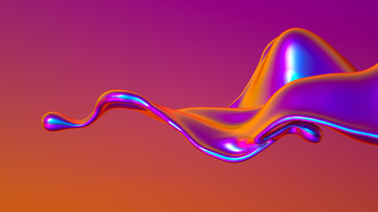 Splash fluid. 3d illustration, 3d rendering.