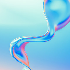Splash fluid. 3d illustration, 3d rendering.