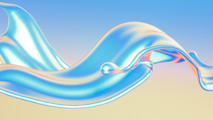 Splash fluid. 3d illustration, 3d rendering.