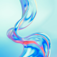 Splash fluid. 3d illustration, 3d rendering.