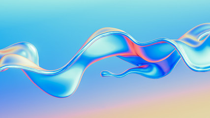 Splash fluid. 3d illustration, 3d rendering.