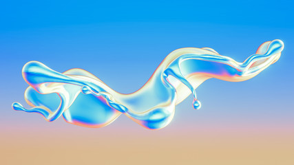 Splash fluid. 3d illustration, 3d rendering.