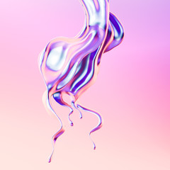 Splash fluid. 3d illustration, 3d rendering.