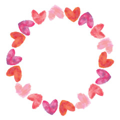 Valentine Day Heart Round Frame Isolated on White. Romantic Design for Advertisement, Greeting Card, Invitation, Banner etc.