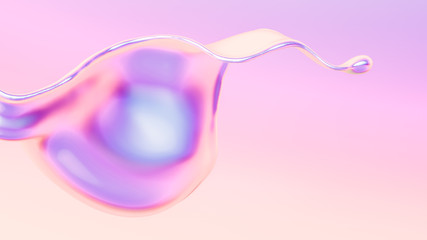 Splash fluid. 3d illustration, 3d rendering.