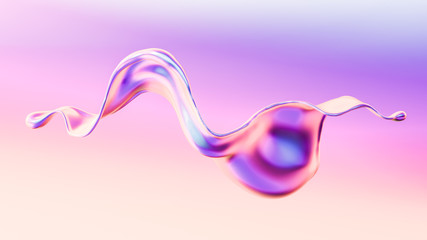 Splash fluid. 3d illustration, 3d rendering.