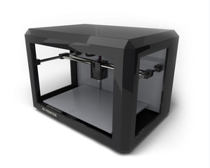 3D Printer Isolated on White Background