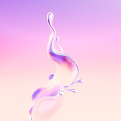 Splash fluid. 3d illustration, 3d rendering.