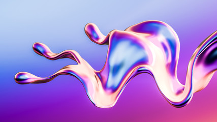 Splash fluid. 3d illustration, 3d rendering.