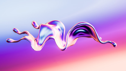 Splash fluid. 3d illustration, 3d rendering.