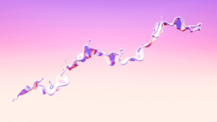 Splash fluid. 3d illustration, 3d rendering.