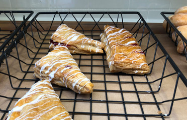 Four French Pastries in a Basket