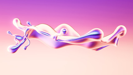 Splash fluid. 3d illustration, 3d rendering.