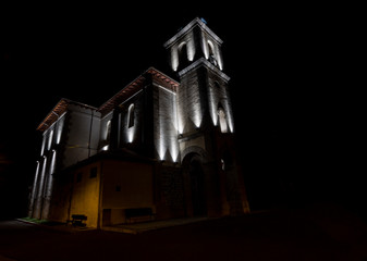 church at night