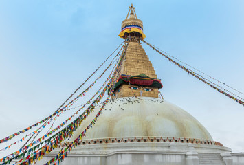 Boudhanath (also called Boudha, Bouddhanath or Baudhanath) is a buddhist stupa in Kathmandu, Nepal - UNESCO World Heritage Site